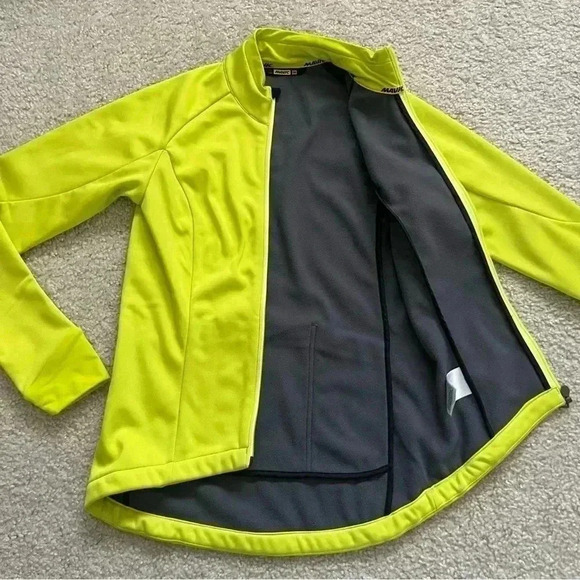 Mavic Women Biking Cycling Jacket Size Medium Yellow Full Zip Made In France - Picture 13 of 16